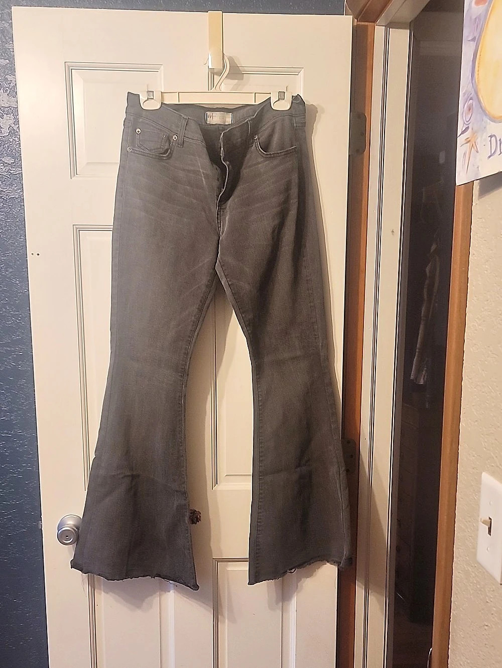 Free People Flare Jeans in Gray Waist 31